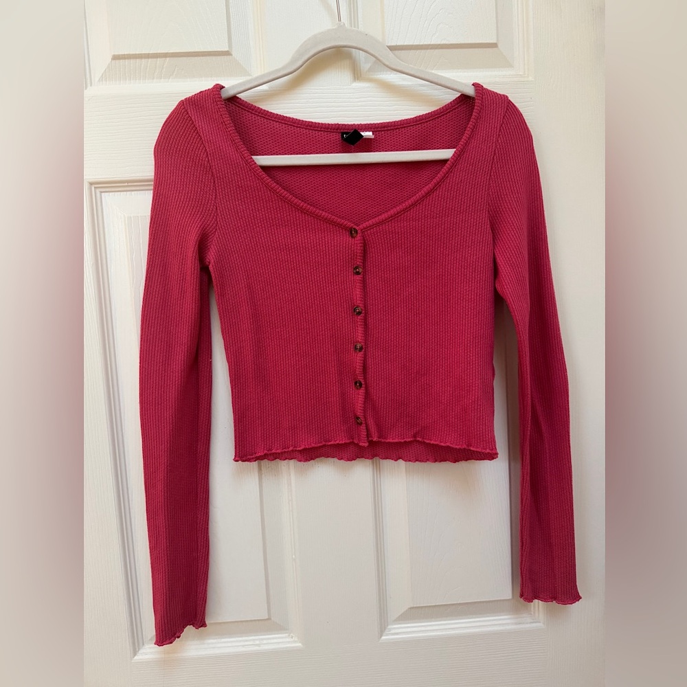 Hot Pink Long-Sleeve Top